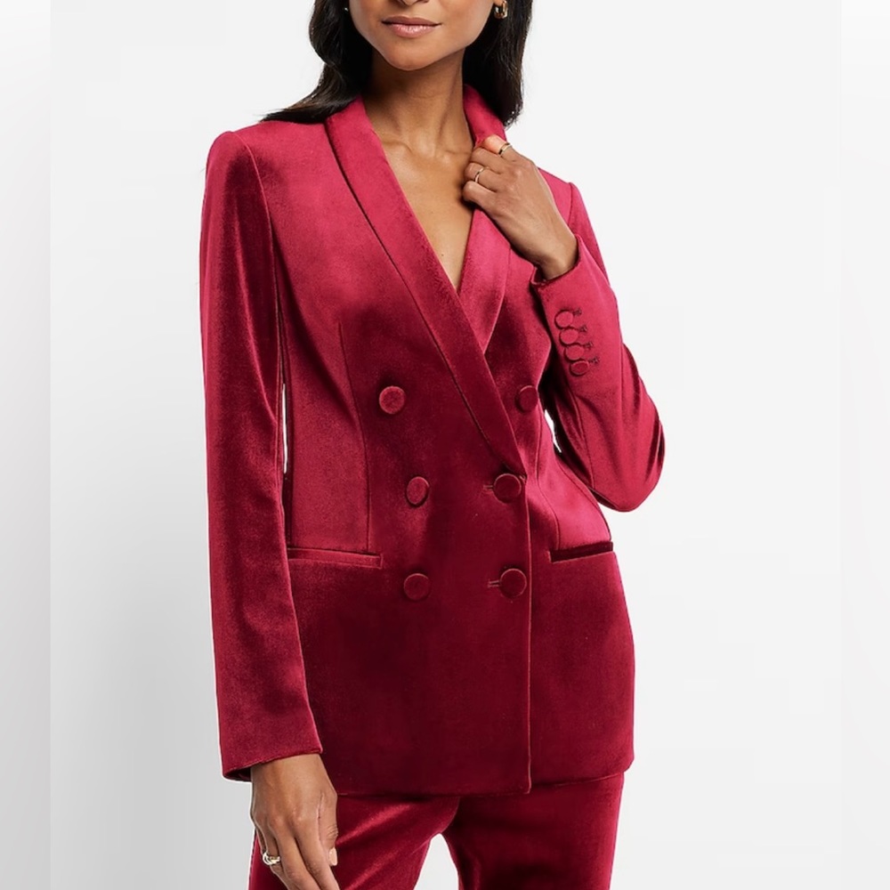 XL Velvet Double Breasted Shawl Collar Blazer NWT